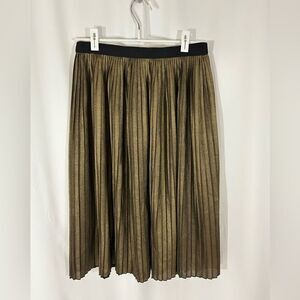 Ruff Hewn Grey Gold Shimmer Elastic Waist Skirt